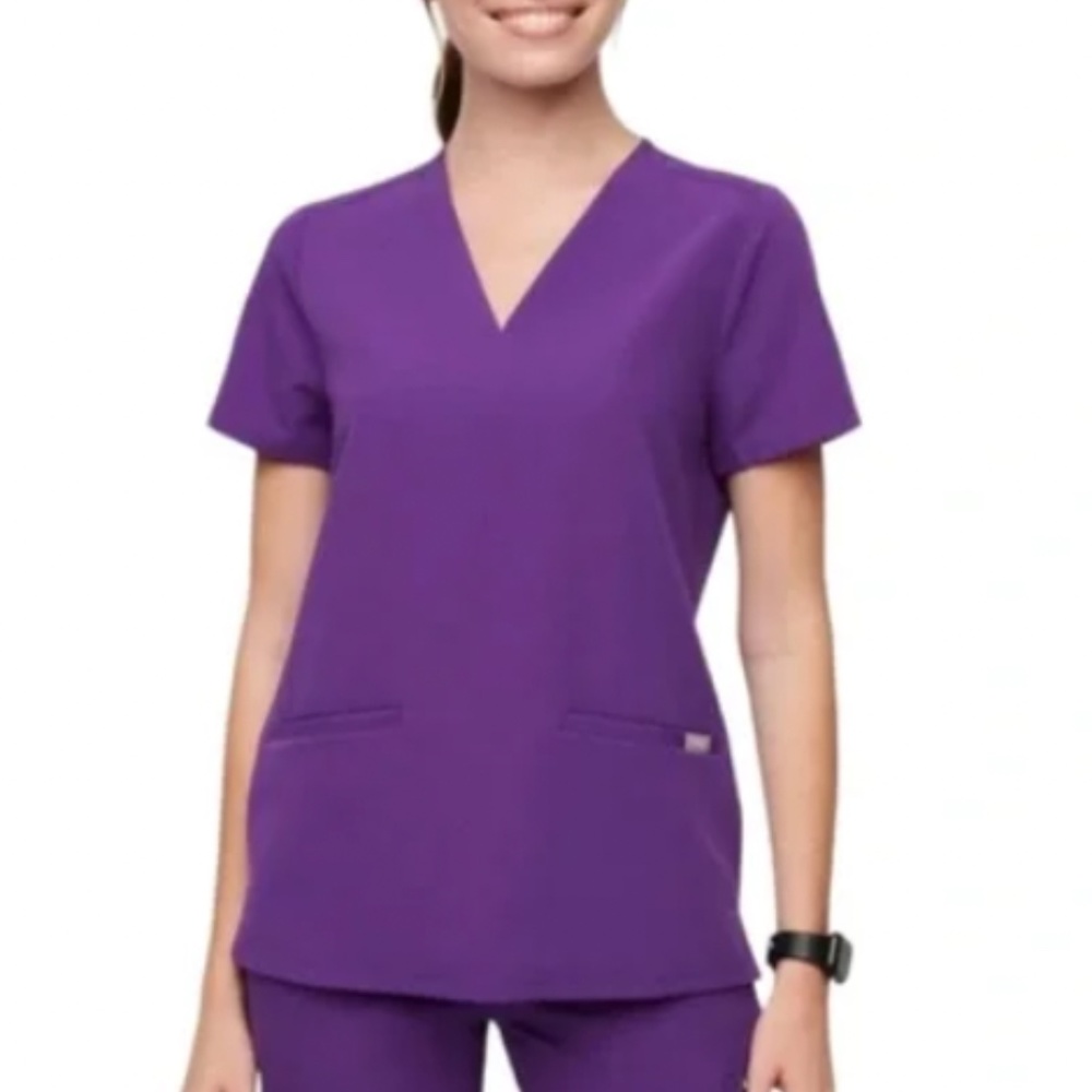 Figs Digital Grape Casma Three-Pocket Scrub Top XL